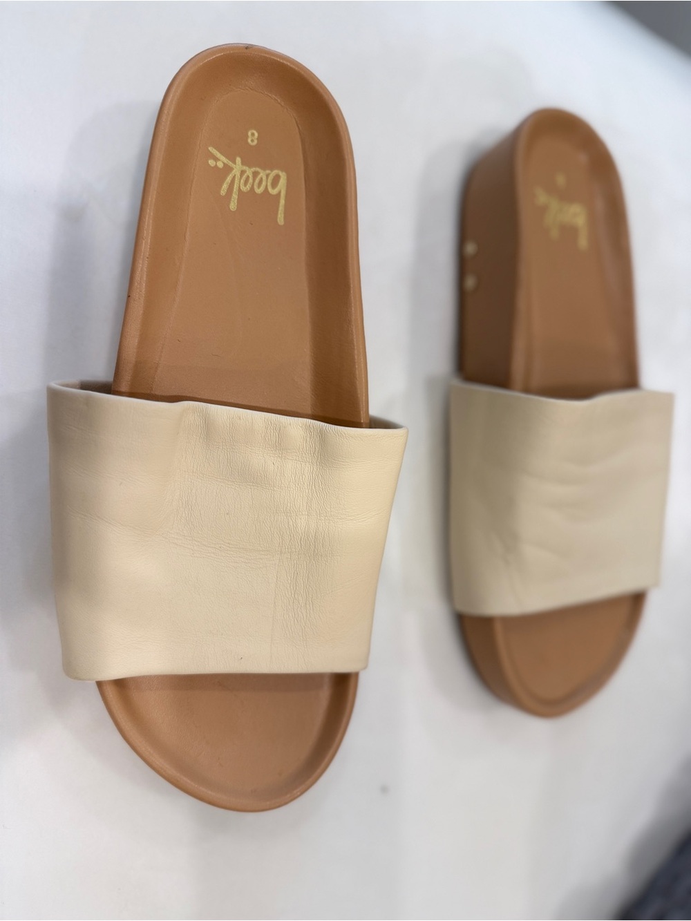 Beek Women's Pelican Slide Sandals Size 8 cream eggshell - Picture 5 of 7